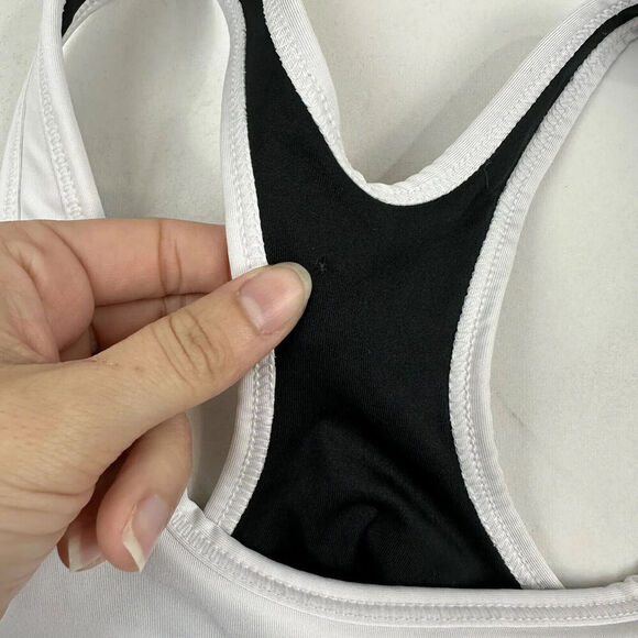 Avia Women's White Black Racerback Sport Bra Size Small 4-6 No Padding Active - Picture 3 of 6